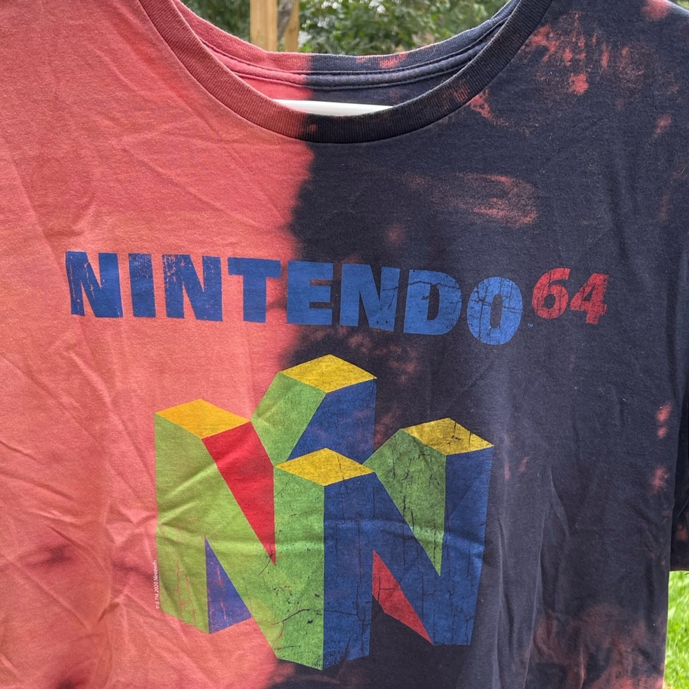 🕹️ Distressed N64 Acid Wash Pink Black Nintendo Awesome Retro US XL 🕹️ - Picture 10 of 11